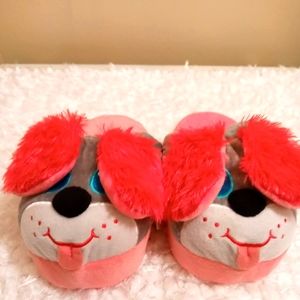 Pink Puppy Dog Kids Bedroom Slippers